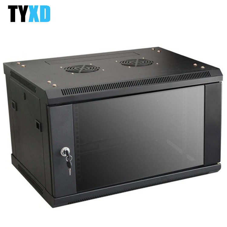 Stable Network Rack Cabinet , 6U Wall Mount Rack For Network Switch