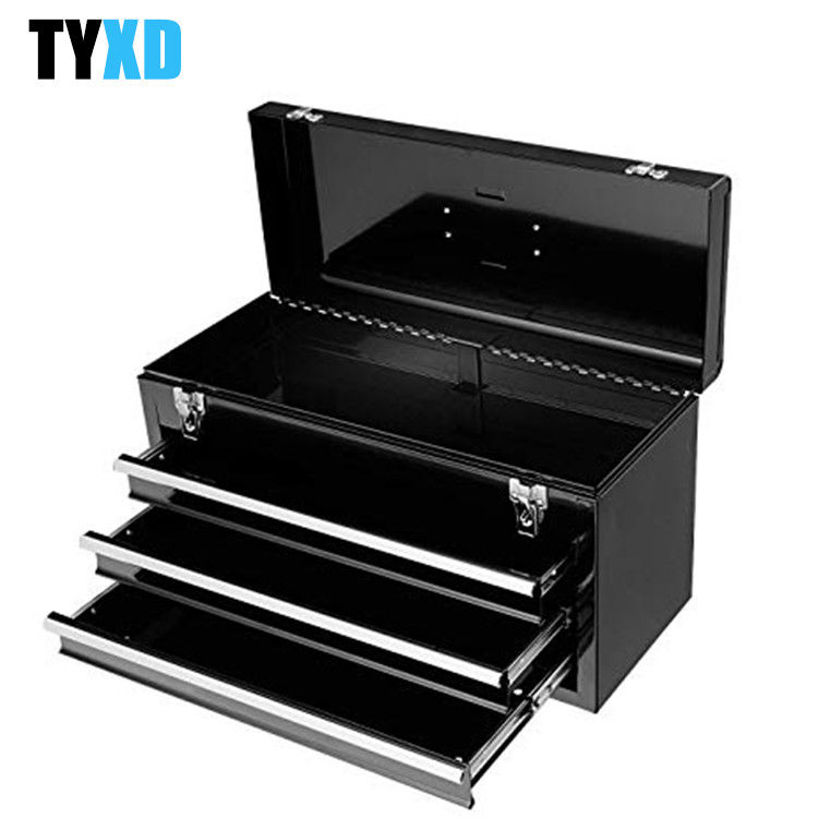 Steel wear proof 3 Drawer Metal Tool Storage Box Heavy Duty Cold Rolled Steel Made