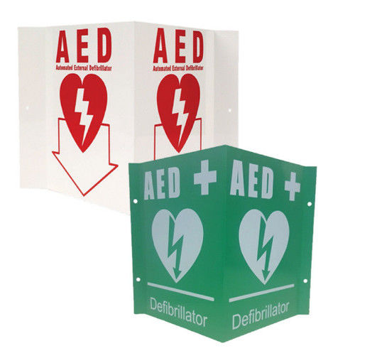 Flat / 90 Degree / V Type First Aid AED Sign Customization Acceptable