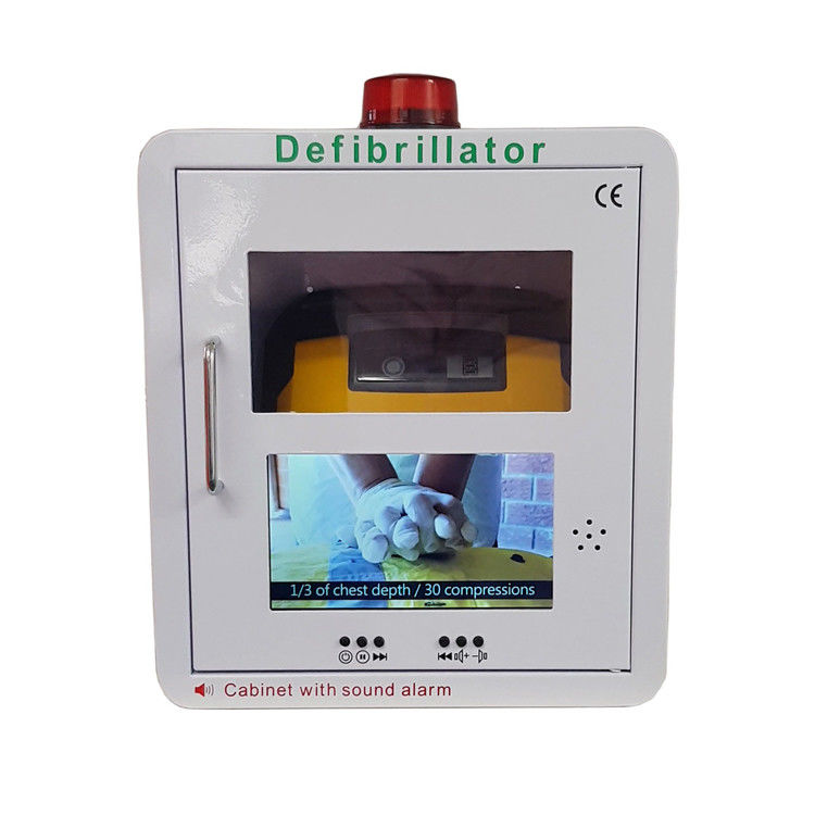 Armário fixado na parede do desfibrilador do AED do quadro do metal com sistema video da tela e de alarme