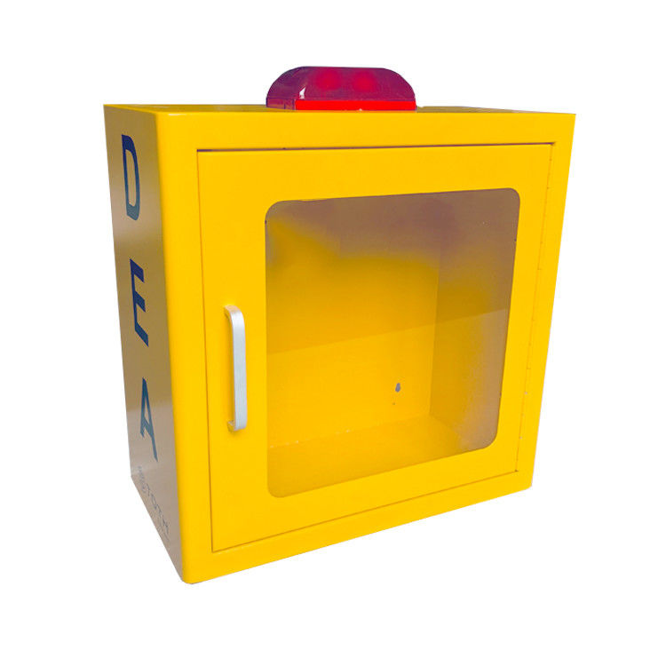Gabinetes alarmados color amarillo del Defibrillator del AED con la luz del estroboscópico