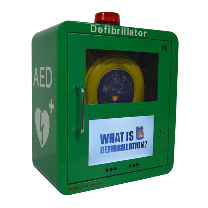 Armário fixado na parede do desfibrilador do AED do quadro do metal com sistema video da tela e de alarme
